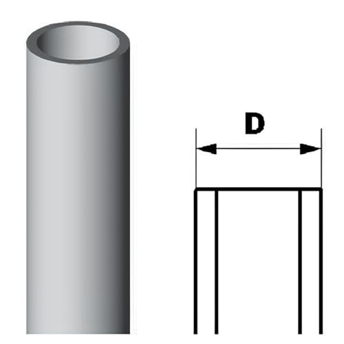 Tubo rígido para conductos de cables, largo de 2 metros, para instalación eléctrica, uso interior y exterior, color gris de PVC, fabricado en Italia (10, D20 mm)