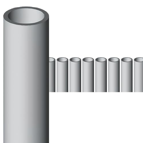 Tubo rígido para conductos de cables, largo de 2 metros, para instalación eléctrica, uso interior y exterior, color gris de PVC, fabricado en Italia (10, D20 mm)
