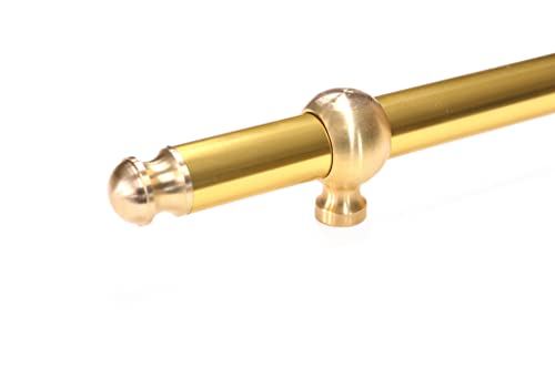 Tubo Varita de aluminio, para fijación de alfombras y pasarelas en escaleras, con ojales (100 cm, oro (kit 1 barra + 2 anillos)