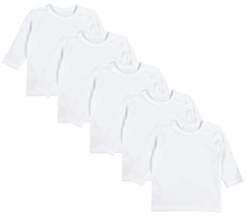 TupTam Bebé Niñas Camisa Manga Larga Paquete de 5, Blanco, 92