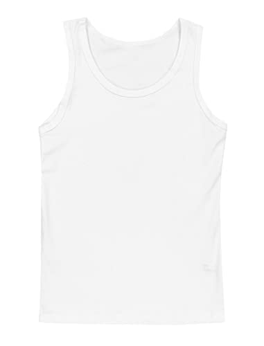 TupTam Camiseta Interior de Tirantes para Niño, Pack de 5, Blanco, 128-134