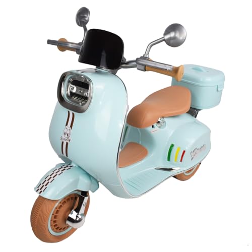 Twinly - Moto Eléctrica para niños SCOOTLY - Motocicleta Infantil con Mando a Distancia- Cargador y batería 6V hasta 40min – Acelerador de Pedal - Maletero, USB, luz y MP3 Bluetooth…