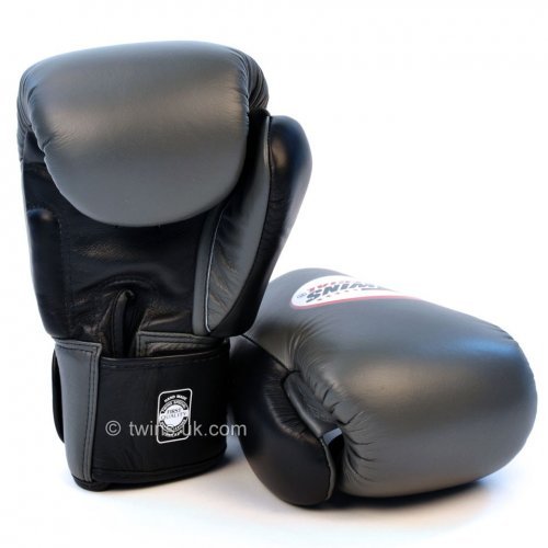 Twins special 2-Tone Grey-Black Boxing Gloves 12oz