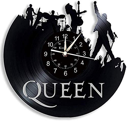 TZMR Reloj de Pared con Disco de Vinilo Queen y Regalo de cumpleaños de Freddie Mercury, Reloj de Pared con música de Banda de Rock de Freddie Mercury para músicos 2