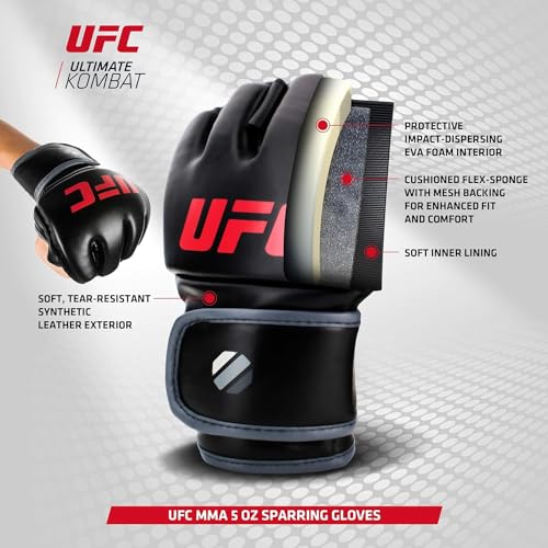UFC Fitness MMA - Guantes de Entrenamiento para Artes Marciales Mixtas (5 onzas)
