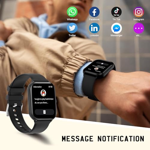 UHOOFIT Reloj Inteligente Hombre con Llamada Bluetooth, 1.95 "HD Fitness Smartwatch Hombre, Pulsómetro/Monitor de Sueño/Podómetro, 100+ Modos Deportivos, IP67 Impermeable para Andriod iOS