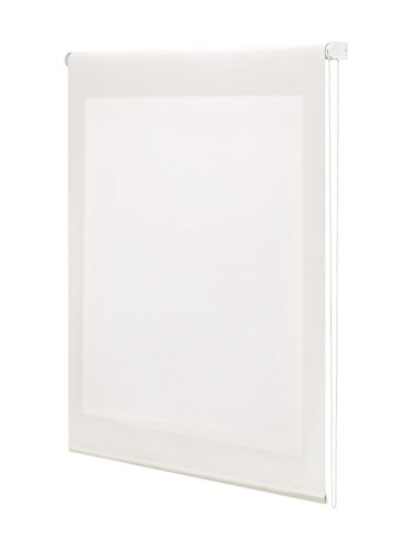 Uniestor Liso Estor enrollable translúcido - Blanco roto, 140 x 250 cm (Ancho por Alto). Tamaño de la Tela 137 x 245 cm. Estores para ventanas