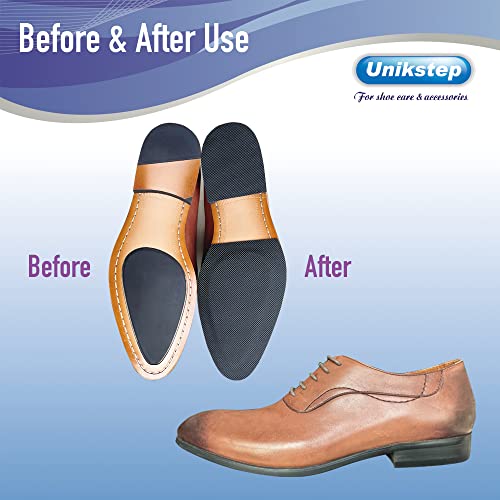 Unikstep 4 unidades de protectores para suelas de zapatos, almohadillas antideslizantes para el suelo y el talón de los zapatos, adhesivo de reducción de ruido autoadhesivo antideslizante (negro)