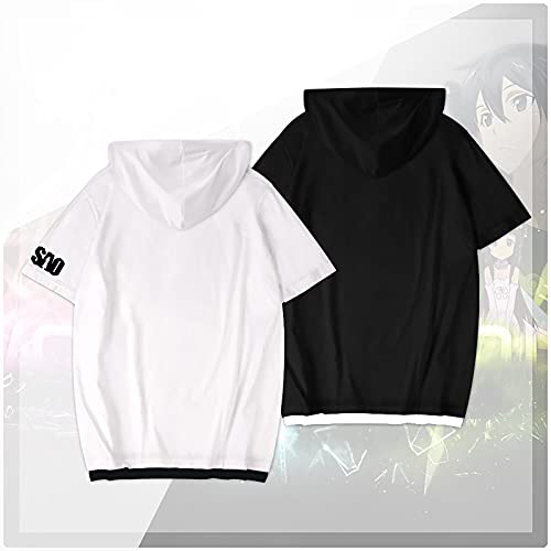 Unisex Casual Hoody Sao Top Anime Sword Art Online Kirito Camisetas de Manga Corta Casual Hoodies Kirito Top Camiseta Ropa Deportiva