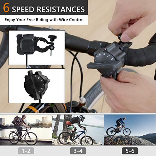 Unisky Rodillo para Bicicleta Rodillo Magnético Bicicleta para Entrenamiento con Control de Alambre a 6 Velocidades para Ruedas de 26"-29" o 700C Bicicletas de Montaña y de Carretera