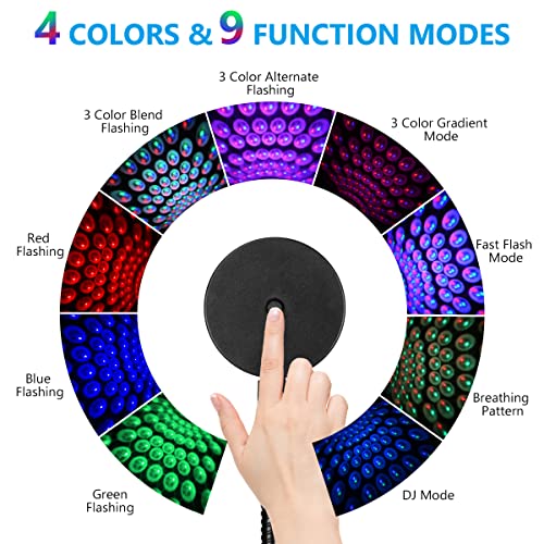 URAQT Luces Bola Discoteca Activada por Sonido, Luz Ambiental USB 9 Modos Funcionales, 4 Colores Rotación de 360° LED, Luz Romántica. Conecta y Reproduce