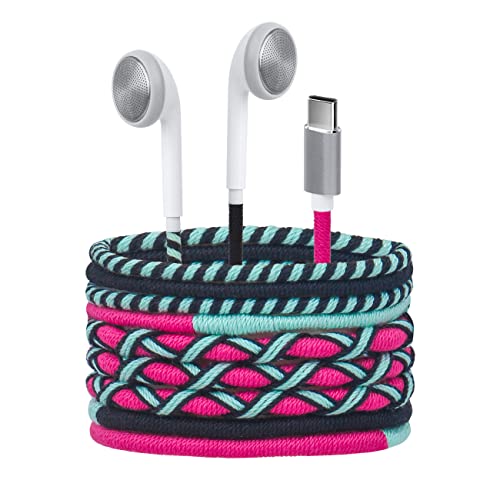 URIZONS Auriculares USB C Tipo C Trenzado Colorido - In-Ear con Micrófono Control de Volumen y Sonido Puro, Auriculares para Huawei Samsung Google Pixel(7#)