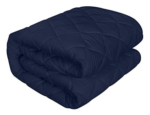 Utopia Bedding Protector de colchón Acolchado 135x190 cm, Microfibra - Transpirable, Funda para colchon estira hasta 38 cm de Profundidad (Cama 135, Azul Marino)