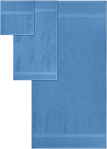 Utopia Towels - Juego de Toallas Premium de 8 Piezas, 2 Toallas de baño, 2 Toallas de Mano y 4 toallitas - Algodón - Calidad del Hotel, súper Suave y Altamente Absorbente (Azul eléctrico)