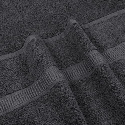 Utopia Towels - Pack de 2 Toallas de Baño Jumbo de Lujo (90 x 180 CM, Negro) - 100% Algodón Ring Spun, Altamente Absorbente, Suave y de Secado Rápido(Gris)
