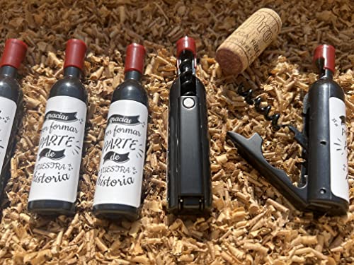 Uvimark - Pack de 20 Sacacorchos Magnéticos con Mensaje Agradecimiento - Saca corchos para Botellas Vino - Regalos para Detalles Bodas, Comuniones, Bautizos - Detalles y Regalos Personalizados