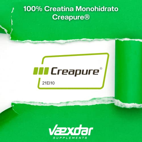 Vaexdar Creatina Creapure micronizada y monohidratada en polvo que mejora el rendimiento y la fuerza | Sabor Neutro, 300gr