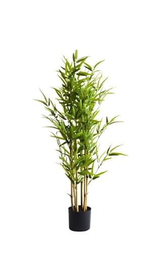 Valyria Home - Planta Artificial Bambú - Tamaño 105 cm - Planta de Plastico con Protección Solar UV - Cañas Realistas y Exóticas - Evita Alergias y Plagas - Ideal para la Decoración del Hogar