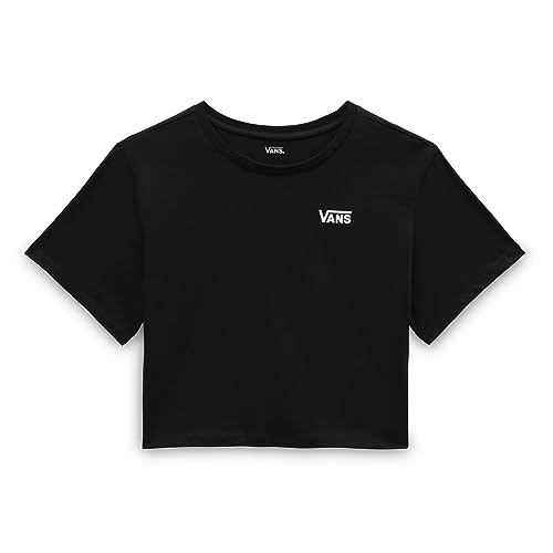 Vans Little Drop V SS Crop Camiseta, Black, M para Mujer