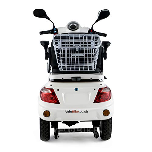 VELECO ZT15 - Scooter de 3 ruedas para inválidos y mayores - Estable, cómodo y seguro - Alarma, bocina - Se entrega completamente montado y listo para usar (BLANCO)