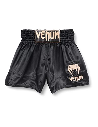 Venum Classic Pantalones Cortos De Muay Thai, Unisex Adulto, Negro/Dorado, L