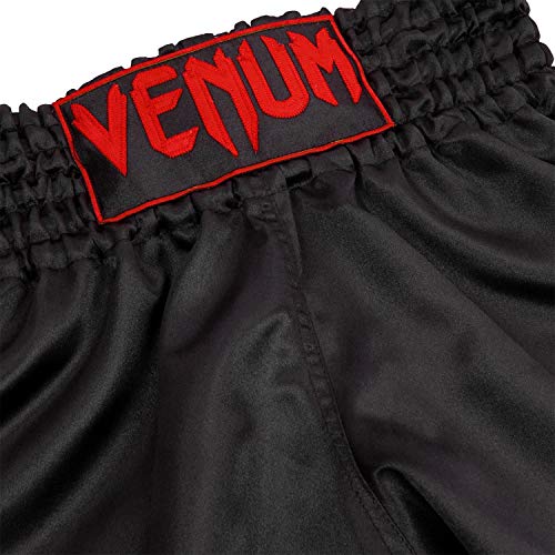 Venum Classic Pantalones Cortos De Muay Thai, Unisex Adulto, Negro/Rojo, M