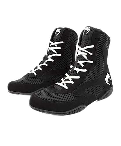 Venum Contender-Zapatillas de Boxeo, Zapatos Unisex Adulto, Negro/Blanco, 48 EU