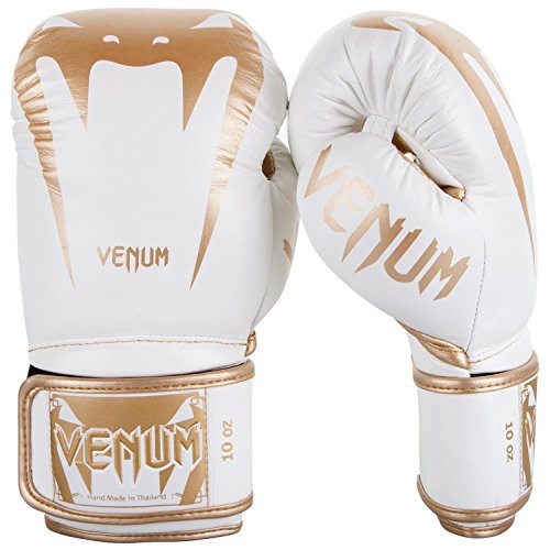 Venum Giant 3.0 Guantes de Boxeo, Muay Thai, Kickboxing, Unisex Adulto, Blanco/Dorado, 10 Oz