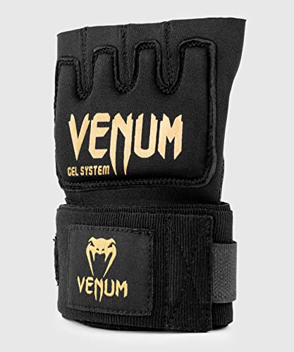 Venum Kontact Gel Gloves Wraps, Negro/Dorado, Talla S