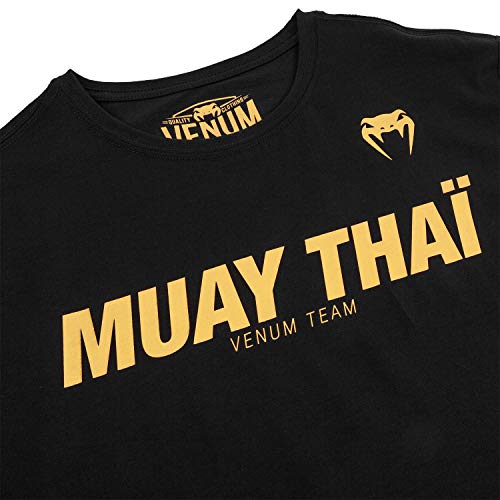 Venum Muay Thai Vt Camiseta, Hombre, Negro/Dorado, M