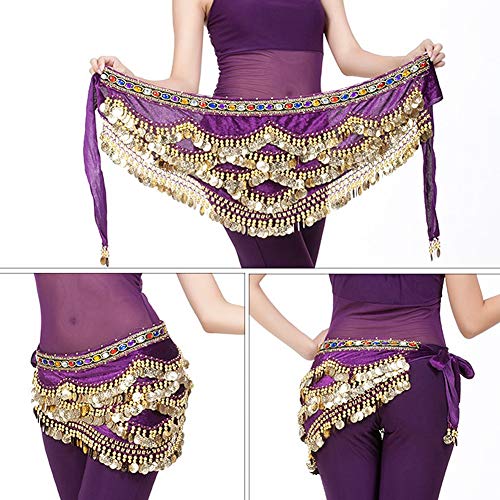 VGEBY Danza Vientre Cinturón de Cadera Cintura de Traje de Baile de Moda(Dark Purple)