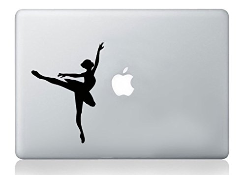 Vinilo adhesivo para ordenador portátil, diseño de silueta de bailarina bailando