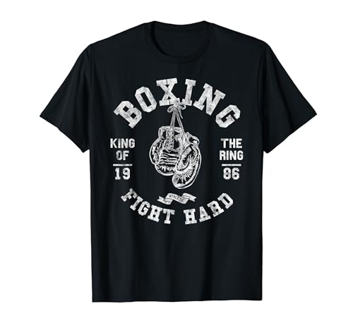 Vintage Retro Style King of the Ring Boxing Boxer Gloves Camiseta