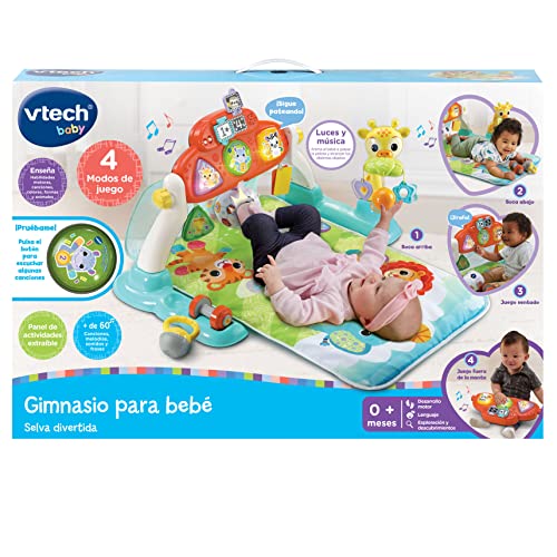 VTech Baby - Alfombra de gimnasio Selva divertida | Manta de actividades para bebés +0 meses | Versión ESP | Multicolor