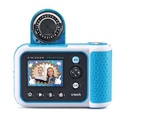 Vtech KidiZoom Print Cam - Cámara de fotos instantáneas para niños con función de impresión, selfie y vídeo, efectos, juegos y más, para niños de 4 a 12 años