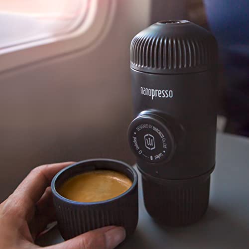 WACACO Nanopresso con NS Adapter, Máquina de Café Espresso Portátil, Compatible con Cápsulas NS y Café Molido, Juego de Máquina de Café de Viaje Manual, Perfecto para Acampar