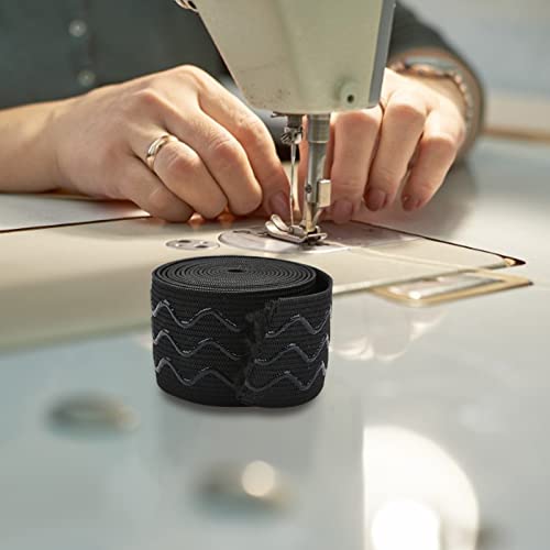 WANDIC Banda elástica, cinta elástica de silicona negra de 10 yardas, cintura de alta elasticidad para coser ropa, manualidades, 4 cm