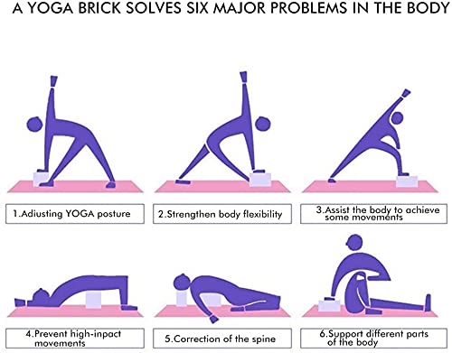 WANGZAIZAI Bloque de yoga de 2 bloques de yoga para entrenamiento de yoga, pilates, bloques de yoga de alta calidad, perfecto para yoga, pilates meditiation, para principiantes y avanzados (Lila)
