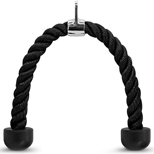 WANGZAIZAI Cuerda de tracción para tríceps de 70 cm, resistente, para sujetar cables de tríceps, para fitness, culturismo y gimnasio, color negro