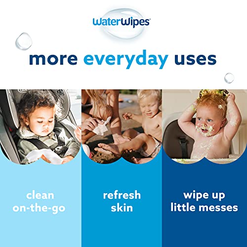WaterWipes Toallitas húmedas Originales para Bebés, Sin Plástico, 720 unidades (Paquete de 12), 99,9% Base de Agua, y Sin Perfume para Pieles Sensibles
