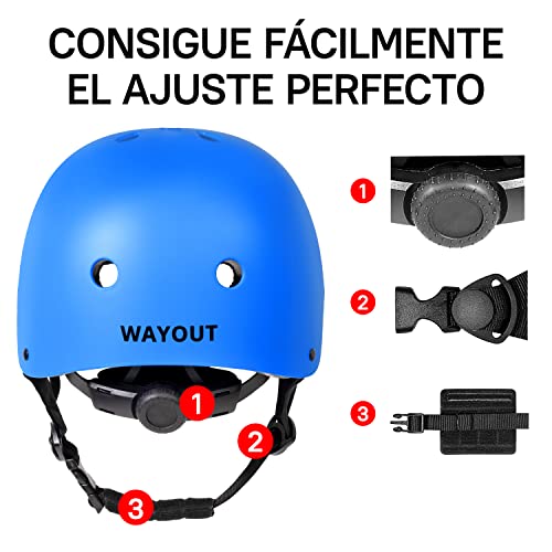 Wayout Sports - Casco Deportivo Unisex - Jóvenes y Adultos (Large, Azul)