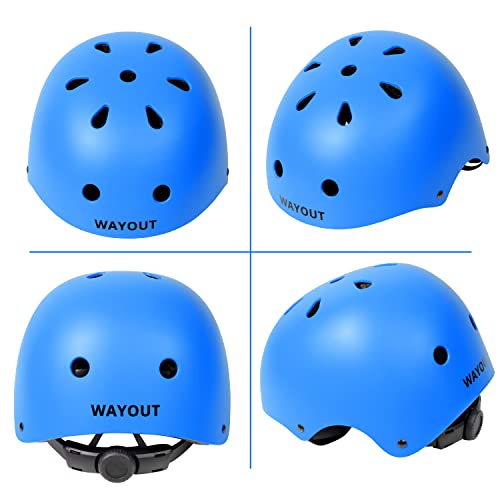 Wayout Sports - Casco Deportivo Unisex - Jóvenes y Adultos (Large, Azul)