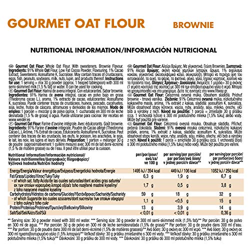 Weider Oat Gourmet. Harina de Avena Integral. Fuente de proteína con bajo contenido en azúcares. Sabor Brownie (1,9 kg) (Paquete de 2)