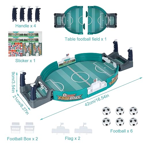 Weigudoc Mini Juego 6 Bolas de Fútbol Juguetes de Mesa para Dos Juegos de Mesa de Fútbol Copa del Mundo Favor de Fiesta Juguetes Educativos Interactivos para Niños y Adultos (Green)