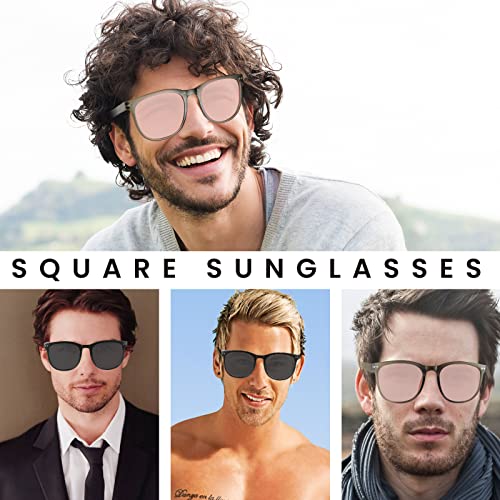 Weinsamkeit 2 PCS Polarizadas Gafas de Sol, Gafas de sol plegables, gafas de sol UV400, gafas de sol unisex plegables con funda para hombres y mujeres para Conducción Ciclismo Pesca Golf (A)