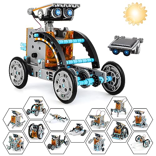 Weinsamkeit Robots Solares, 13 en 1 Kit de Robot Solar STEM Juegos Educativos Robotica Ciencia Construcción de Juguetes Robótica Manualidades Kit Regalos para Juegos Niños Niña de 8 9 10 11 12 13 Años