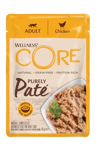 Wellness CORE Purely Paté de Pollo para Gatos, Comida húmeda con Alto Contenido de Carne, sin Cereales, 24 x 85 g, Brand is Wellness CORE.