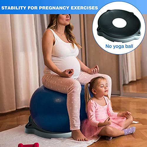 Welltobuy - Soporte de bola antideslizante para ejercicios de nacimiento, yoga, pilates con bomba, mejora el equilibrio, dolor de espalda, fuerza del núcleo y postura