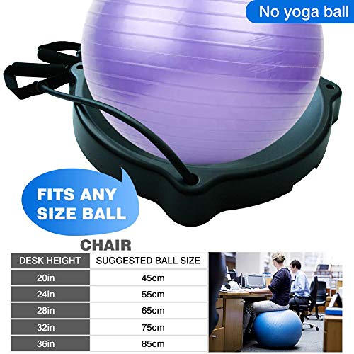 Welltobuy - Soporte de bola antideslizante para ejercicios de nacimiento, yoga, pilates con bomba, mejora el equilibrio, dolor de espalda, fuerza del núcleo y postura