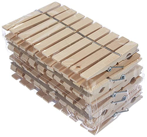 WENKO Pinzas para la ropa madera juego de 50 piezas - 50 piezas, Madera, 1 x 7 x 1 cm, Marrón